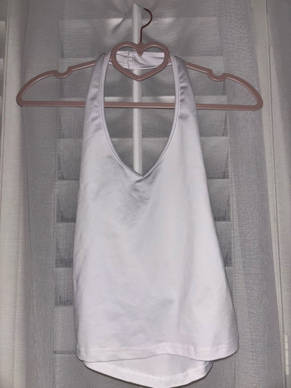 SHEIN White Racerback V-Neck Tank Top
